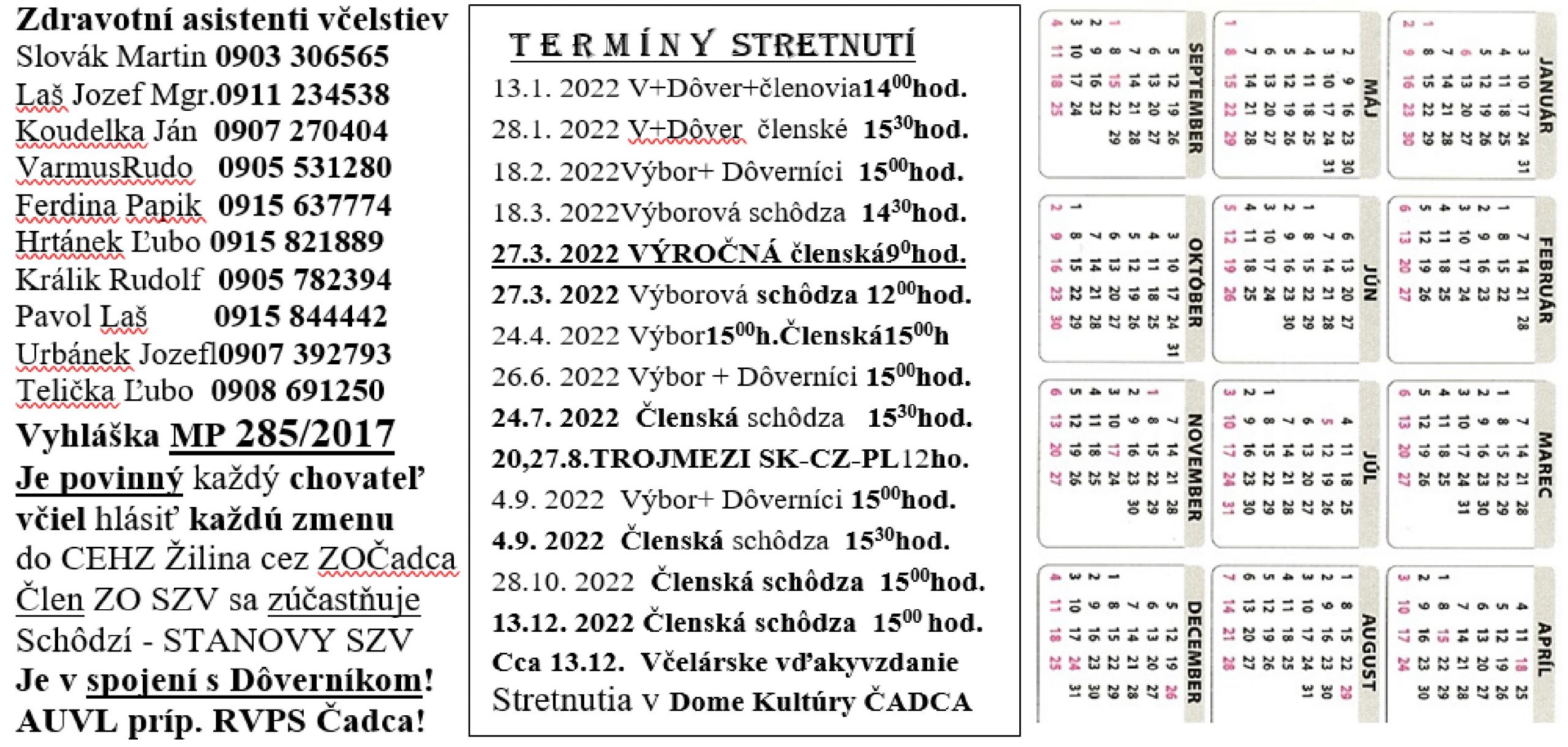 Read more about the article Termíny v 2022